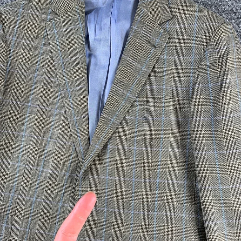 Ermenegildo Zegna Blazer Men 40R Silk Linen Glen Check Windowpane Sport Coat